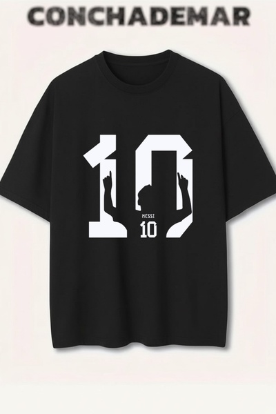 Vordevia Messi Printed Premium Oversized Cotton Lu T-Shirt