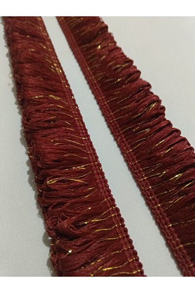 ULUPAMİR Burgundy Color Tassel Fringed Pillow Cushion Blanket Edge Ribbon 1 M...