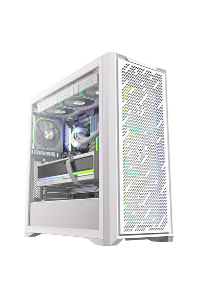 BitFenix Sepii White 750W 80+ Bronze PSU 4X120mm FRGB Fan ATX Temperli Cam Be...