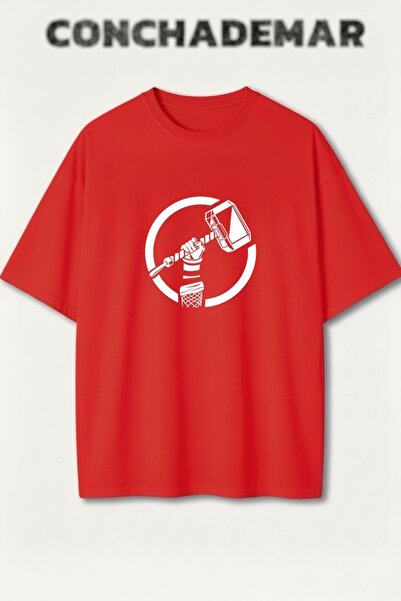 Vordevia Thor Štampano Premium Oversize kroj Pamuk lu T-shirt