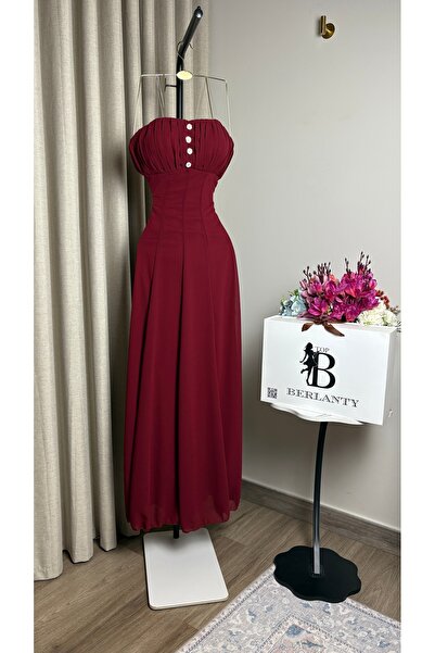 TOP BERLANTY Luxurious burgundy "evening" dress - two pieces with a modern an...