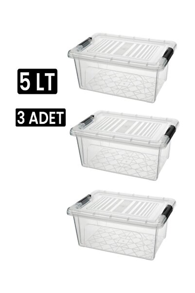 Qs Plastik Depolama Saklama Kutusu Düzenleyici Kilitli Saklama Kabı 3 Adet 5 ...