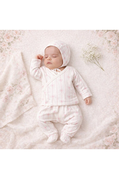 LisaLoom Fiyonk Desenli Kız Bebek 3’lü Set