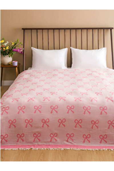 LC Waikiki Pink Patterned Double Bedspread 200X220 cm