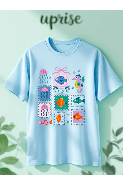 Vordevia Sea Lover Printed Cotton Lu Oversized T-Shirt