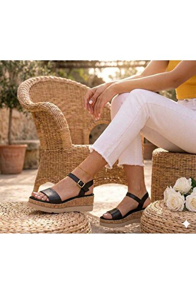 AYDOĞDU by ünal Black Single Strap Women's Daily Shoes S Sandals 1030