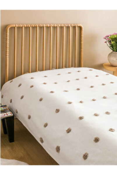 LC Waikiki Ecru Bud Detailed Design Single Bedspread 130X170 cm