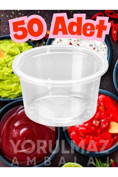 yorulmaz ambalaj 🥫 80 Cc Kapaksız Sos Kabı 50 Li – Şeffaf Plastik Tek Kullan...