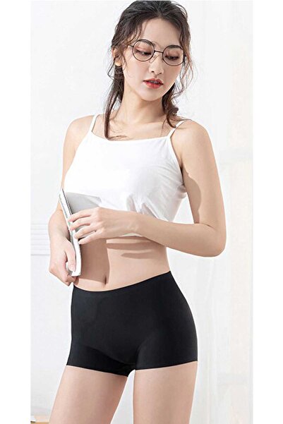 Mestore Women's Seamless Invisible Non-Marking Mini Shorts Boxer Black