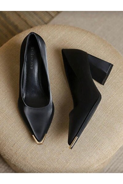 ELEVAM Women's Heeled Shoes and Block Heel Piece Sets with Pointed Toes and E...