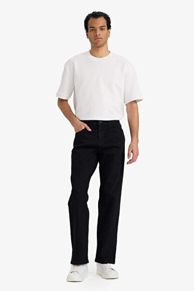 DeFacto D9828Axnm40 Black Diago Comfort Fit Jean Pants