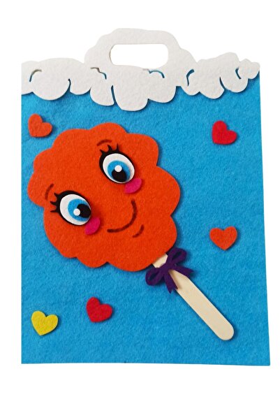 Aydede Oyunevi حقيبة هدايا العيد للطلاب، حقيبة نقود من اللباد، قطن ألوان زرقاء