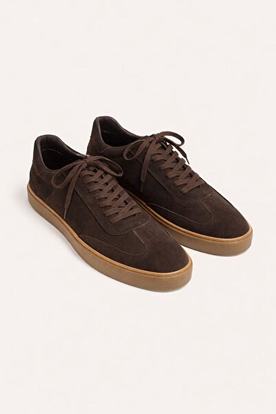VARNAS Bruno Erkek Hakiki Deri Süet Sneaker - Kahverengi Günlük Casual Ayakkabı