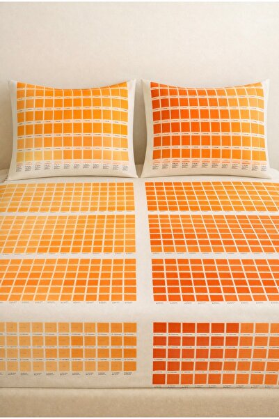 Home Cotton Satin Elastic Double Bed Sheet and 2 Pillowcases (Kartela Printed)