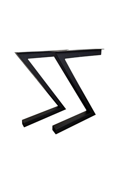 andekor Picior de masă metalic Z cu model 70 cm – 50x30 Profil Negru Design M...