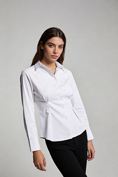 Şiir Alytus Slim Fit Battery Detail Wide Cuff Long Sleeve Buttoned Women's Sh...