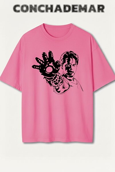 Vordevia Iron Man Printed Premium Oversized Cotton Lu T-Shirt