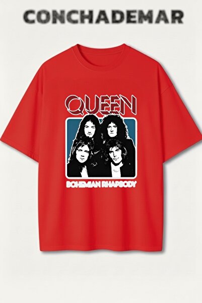 Vordevia Queen cu imprimeu Premium supradimensionat bumbac piese tricou