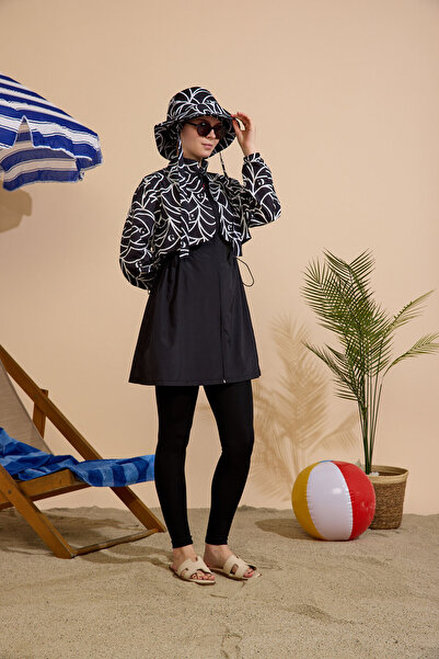 GAVLİA Women's Hijab Swimsuit Set of 5, Full Coverage with Zipper..