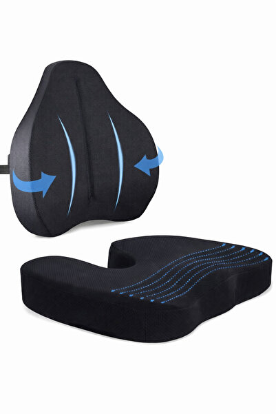 Ankaflex Gaming Set Visco Ortopedik Oturma Minderi ve Bel Destek Yastığı 2li Set
