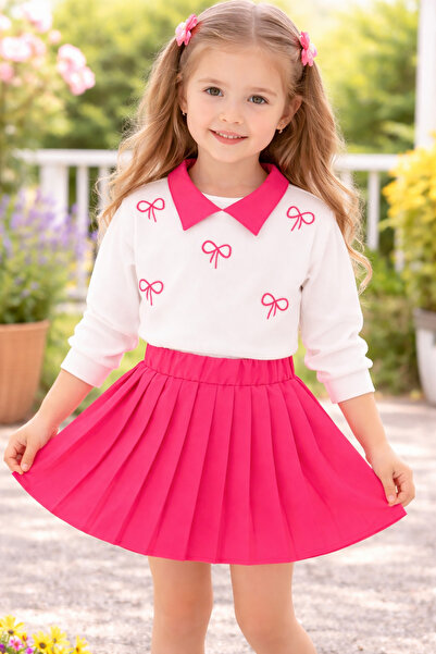 SANTRALBEBE Girl's Pleated Skirt Set