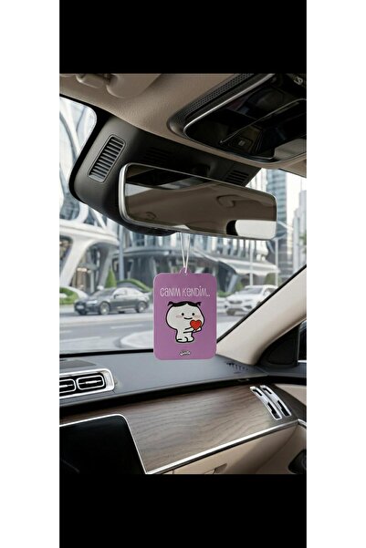 Rasa Yazılı Sevimli İllüstrasyonlu Dikiz Aynası Asma Koku