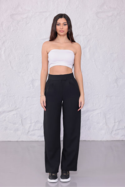 happinice Ψηλόμεσο παντελόνι με φαρδιά μπατζάκια, κλείσιμο με βέλκρο, άνετη ε...