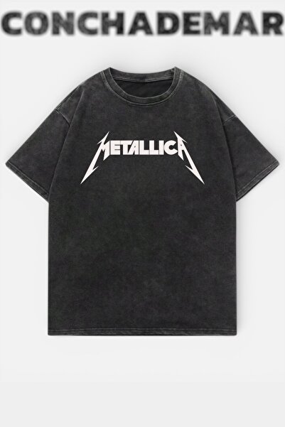 Vordevia Μπλουζάκι Metallica με στάμπα, πλενόμενο, υπερμεγέθη, unisex, vintag...