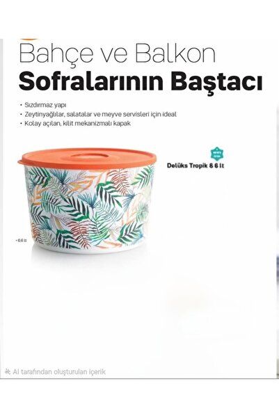 Tupperware Tropical Deluxe 6 Liter, Storage and Serving Container