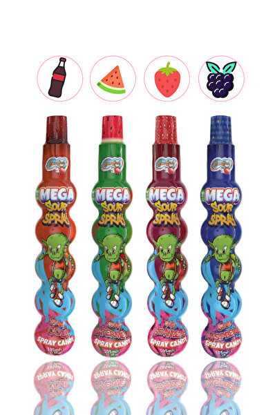 Pofika Mega Sour Sprey Ekşi Şeker Kola,Çilek,Karpuz,Ahududu Aromalı 105 ml X ...
