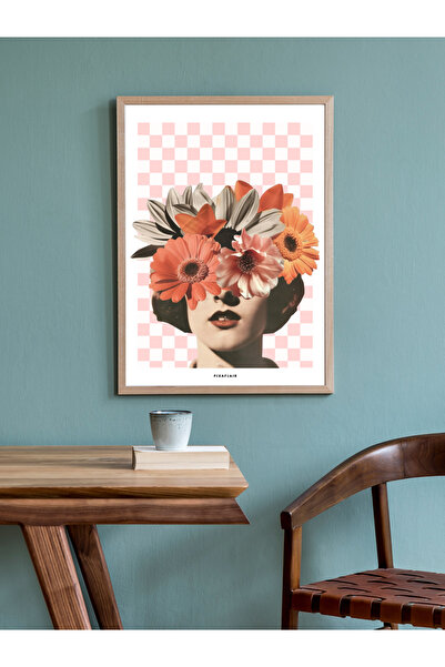 Pixaflair - Retro Woman1 - Tablo - Çerçevesiz Dekor Poster