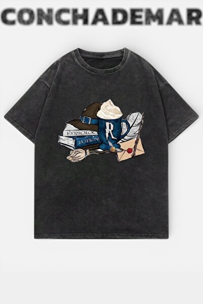 Vordevia Ravenclaw cu imprimeu Lavabil supradimensionat tricou Unisex Vintage...