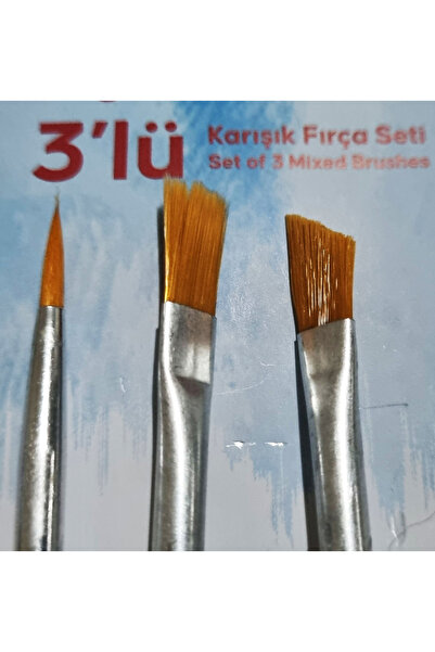 Modellino 3'lü Yağlı Boya Akrilik Boya Sulu Boya Fırçası Rbns RF-10