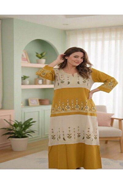 BRK Women's long-sleeved shirt with layered floral embroidery in an elegant b...