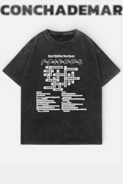 Vordevia Puzzle Friends cu imprimeu Lavabil supradimensionat tricou Unisex Vi...