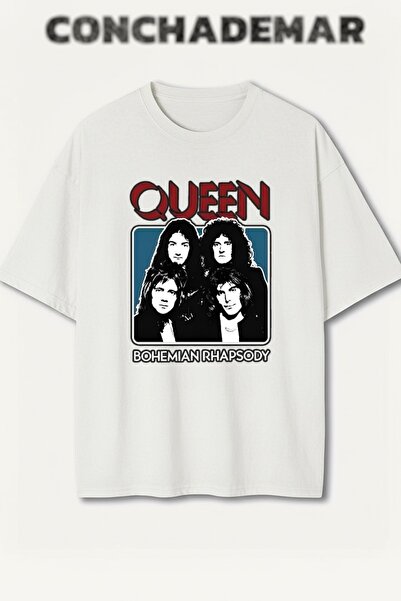 Vordevia تي شيرت كوين مطبوع بريميوم كبير الحجم مكون من قطن قطع