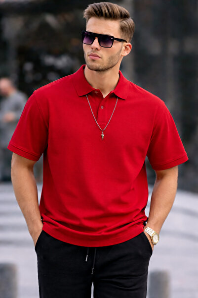 COMBİNE MİCHAİL Ανδρικό μπλουζάκι Basic Relax με κόκκινο γιακά πόλο