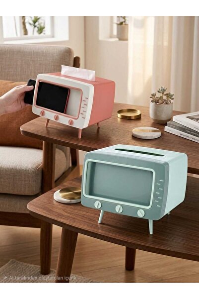 YAVUZ LLC Dekoratif TV Model Peçetelik ve Telefon Tutucu Organizer - (Renkler...