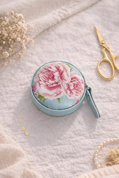 iğne izi Romantic Garden Design Tape Measure |   Flower Printed Automatic Mea...