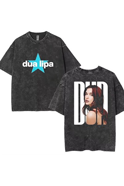 Vordevia Dua Lipa cu imprimeu Lavabil supradimensionat tricou Unisex Vintage ...