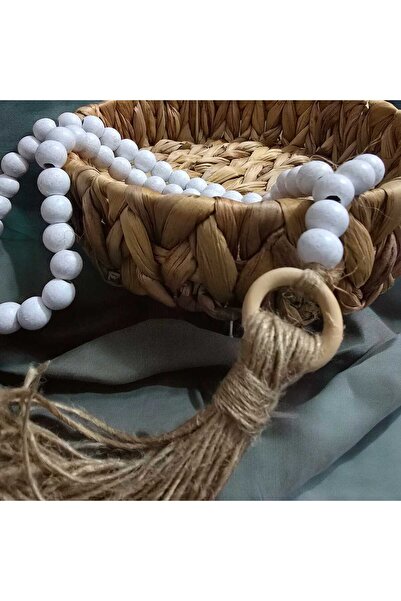 diclecollection Mărgele decorative din lemn alb, ornament decorativ detaliat,...
