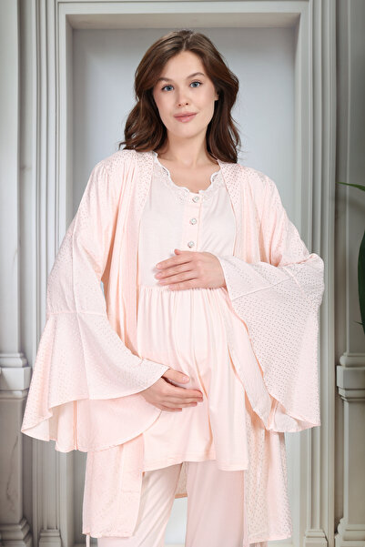 Lohussa نيو سيزون باودر قماش جاكار مكشكش طقم بيجامة قصير الأكمام 100% قطن صيف...