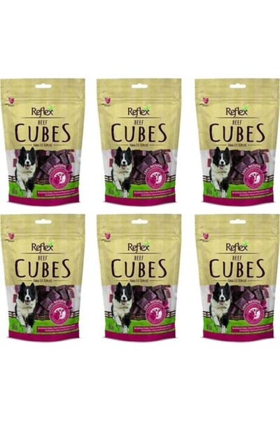 Reflex Biftekli Küp Dilimli Köpek Ödül Maması 80 gr 6'lı Set -TY5607952