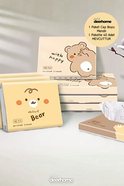 MCA Deerhome 5 Packs (200 Sheets) Patterned Different Paper Pocket Tissues Pa...