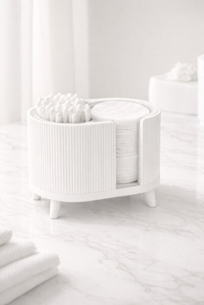 AGELON 2-in-1 Cotton Swab & Cotton Organizer Bathroom Set Cotton Holder