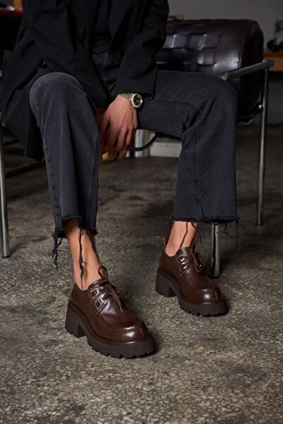 PELİN'İN AYAKKABILARI FONTA KAHVE DERİ MAKOSEN