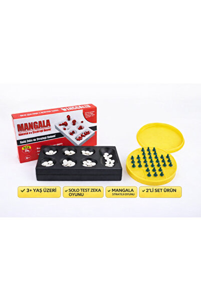 TOMBİ-X Mangala & Solo Test Zeka Oyunu 3+ Yaş 2’li Strateji Oyun Seti