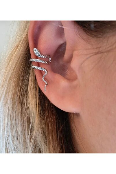 irembijuteri GÜMÜŞ RENK ÇELİK Earcuff KÜPE KISTIRMA KÜPE KIKIRDAK KÜPE