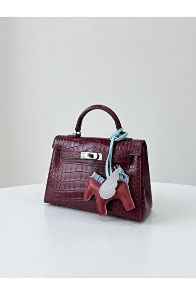 GENERAL Luxury Clutch Bag with crocodile-embossed Leather and winged horse ac...