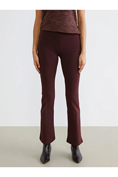 LC Waikiki Lcw Vision Claret Red Women's Leggings Trousers with Elastic Waist